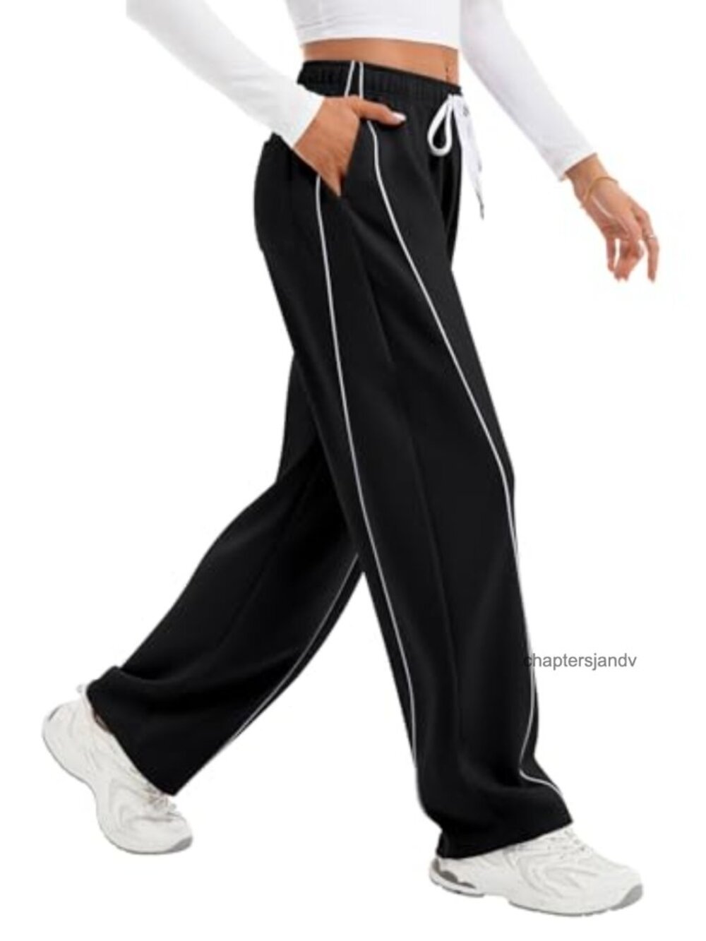 Cotton Blend High Waisted Barrel Wide Leg Sweatpants Track Pants